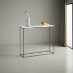 Black electrostatic paint iron console