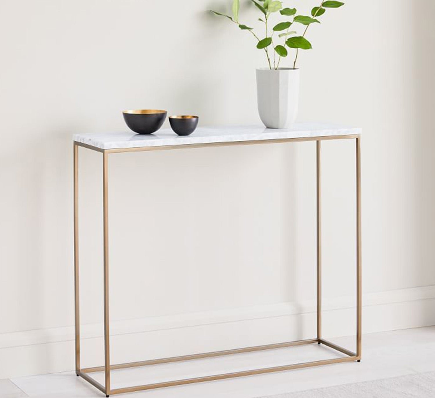 Drawer iron console electrostatic paint in golden color - Image 1