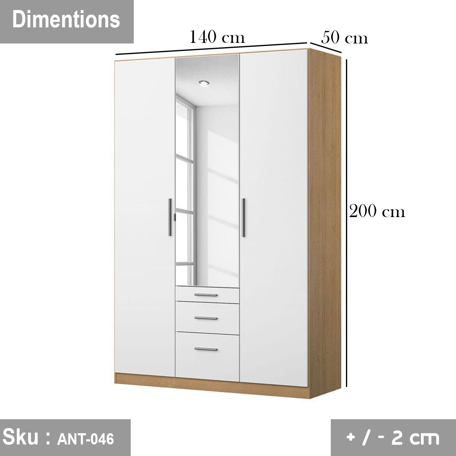 Cupboard 140 * 200 high quality MDF wood ant - 46 - Image 3