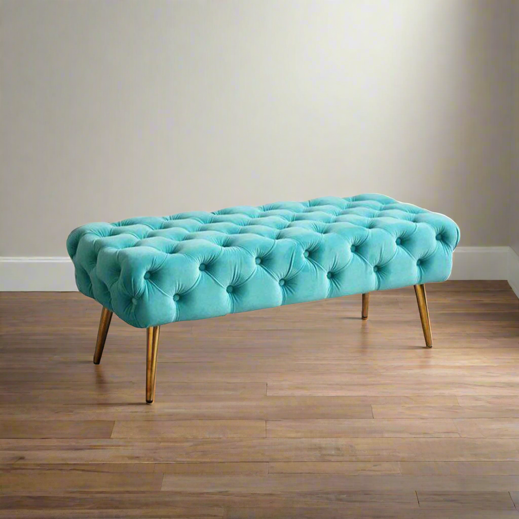 Falls banquette 100 * 50 velor, turquoise - Image 1