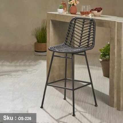 Brita rattan bar chair in black
