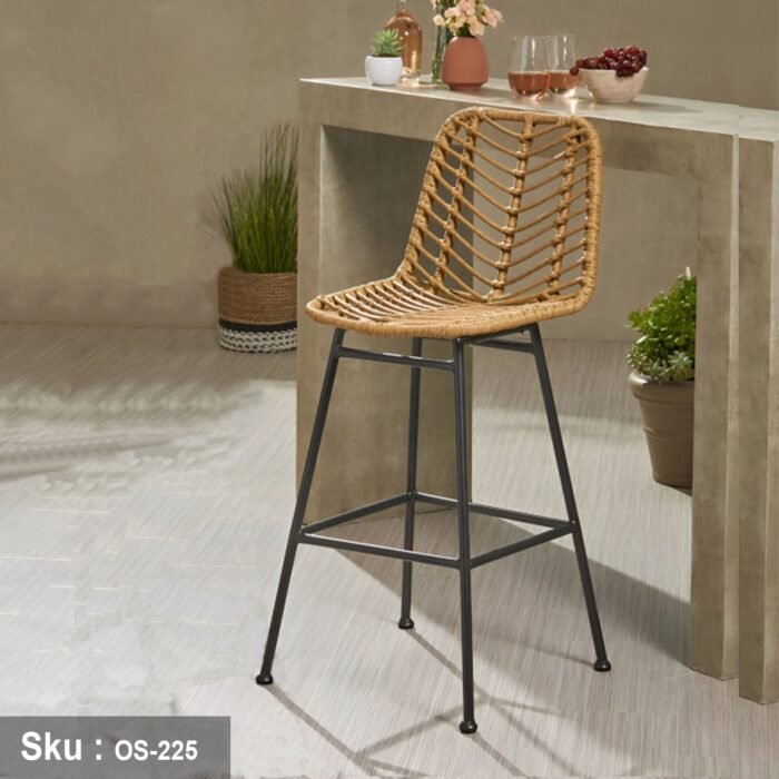 Beige Brita Rattan Bar Chair - Image 1