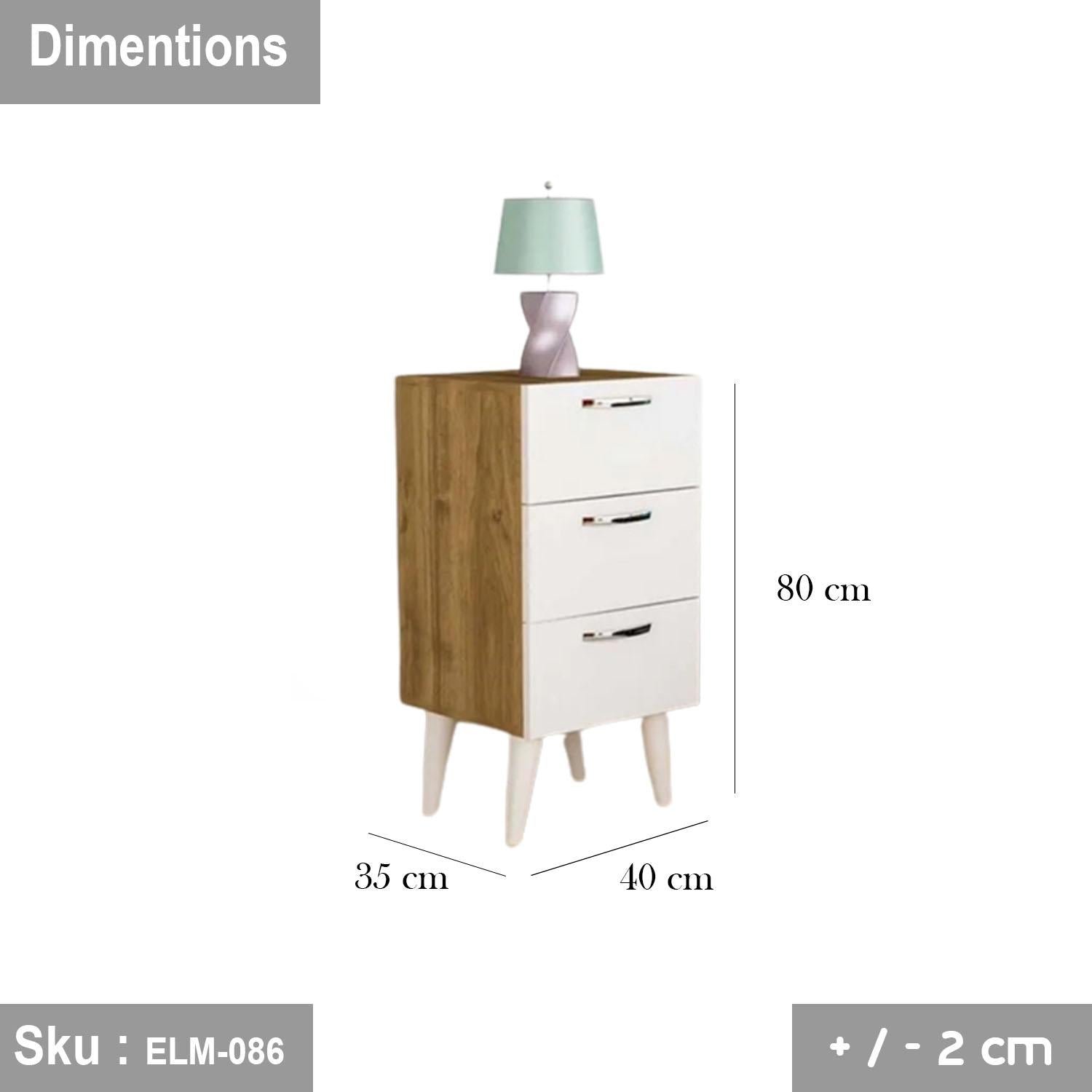 High quality MDF wooden nightstand - ELM-086 - 80cmX40cm - Image 2