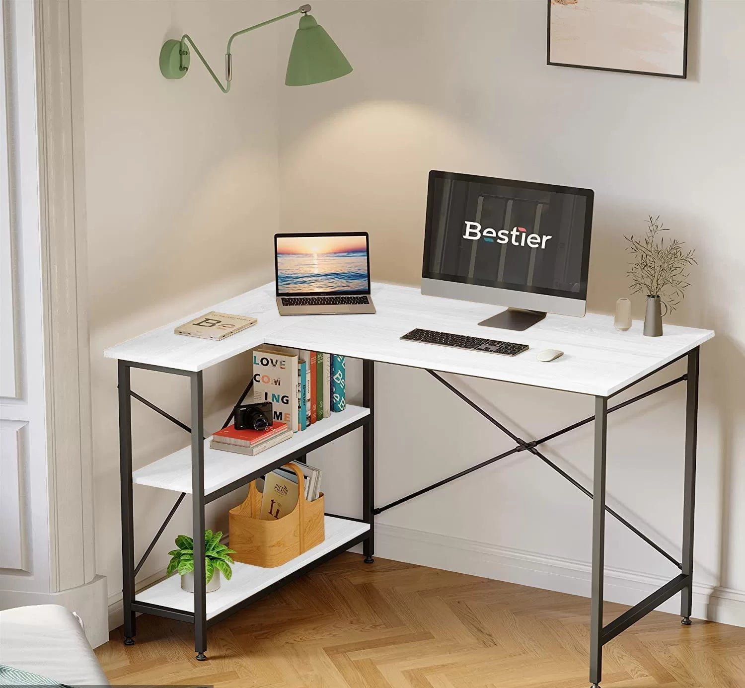 Melamine wood desk - MTC-001 - 120cmX90cm - white color - Image 1