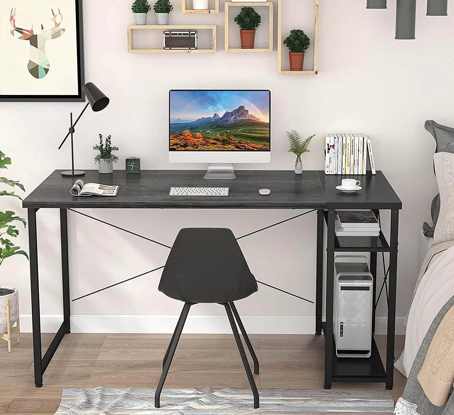 Melamine wood desk - MTC-007 - 120cmX90cm - black color - Image 1