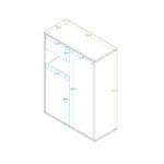 MDF wooden cabinet with melamine layer - KYN-135 - Image 6