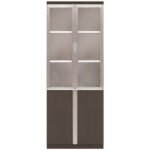 Coffee & Silver Carson 4 Door Bookcase - Image 2