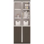 Coffee & Silver Carson 4 Door Bookcase
