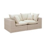 Davida Outdoor Wicker Loveseat with Cushions - Image 2