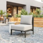 Dijon Outdoor Armless Lounge Chair with Cushion - Image 2
