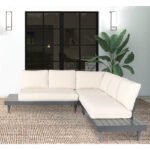 Eleshia 94'' Metal Outdoor Sectional with Sunbrella Cushions - Image 2