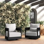 Everlee Swivel Outdoor Armless Lounge Chair with Sunbrella? Cushion (Set of 2) - Image 2