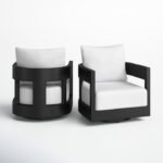 Everlee Swivel Outdoor Armless Lounge Chair with Sunbrella? Cushion (Set of 2) - Image 3