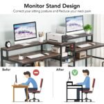 Two Person Desk, 94.5? Computer Desk with Monitor Riser - Image 6