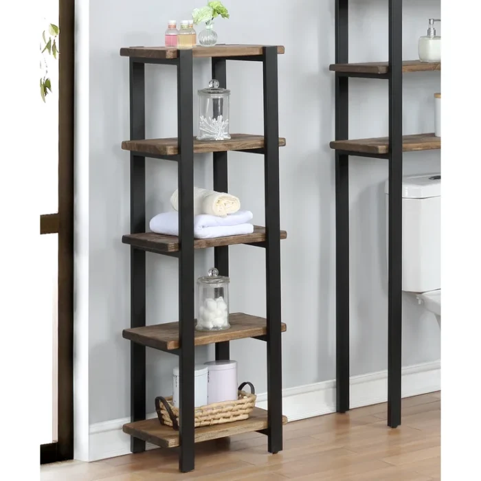 Solid Wood Freestanding Bathroom Shelves - Image 2