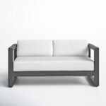 Georgie 65'' Metal Outdoor Loveseat with Sunbrella Cushions