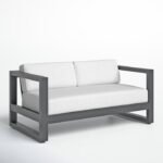 Georgie 65'' Metal Outdoor Loveseat with Sunbrella Cushions - Image 3