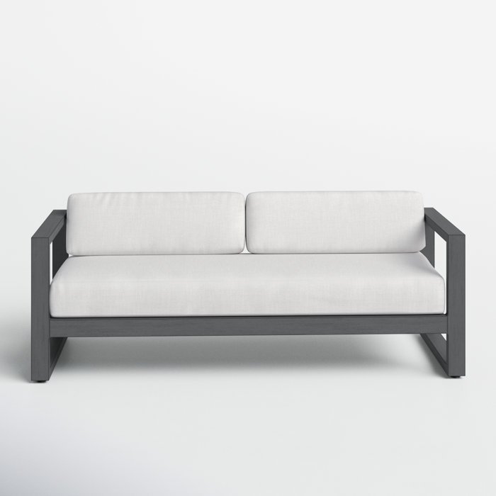 Georgie902727MetalOutdoorSofawithSunbrellaCushions.jpg Georgie 90'' Metal Outdoor Sofa with Sunbrella Cushions - Image 1