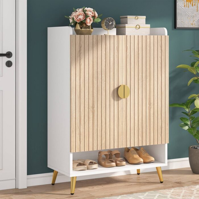 Shoe Cabinet, Shoe Storage Organizer with Adjustable Shelves - Image 1