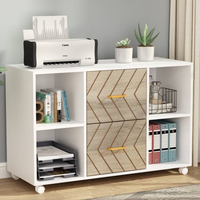 File Cabinet, 2 Drawer Large Mobile Filing Cabinet Letter Size - Image 8