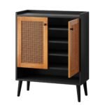 Shoe Cabinet, Natural Handmade Rattan Shoe Rack Organizer - Image 2