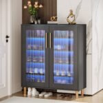 Shoe Cabinet, 5-Tier Shoe Organizer with LED Light & Acrylic Doors - Image 9