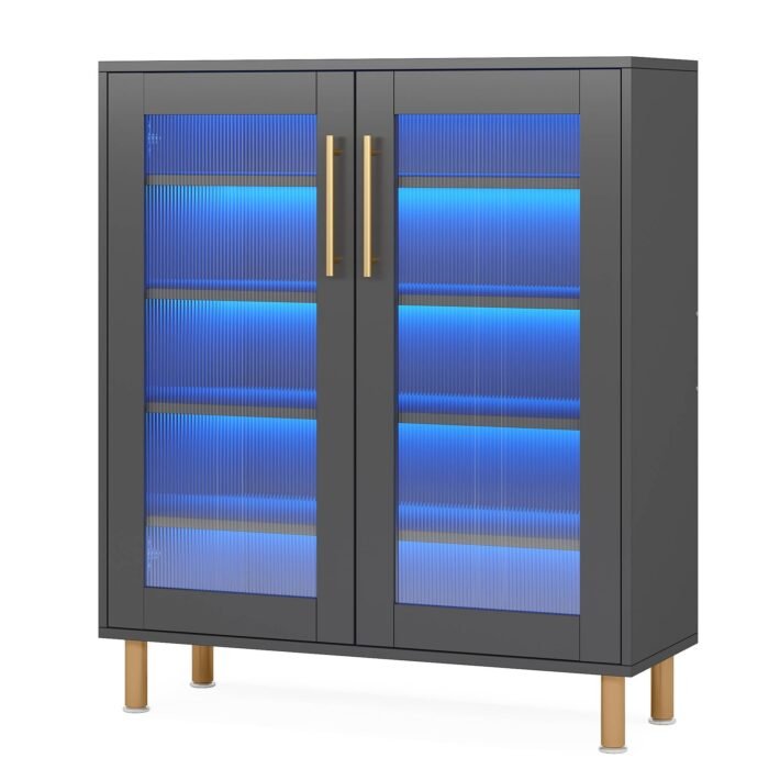 Shoe Cabinet, 5-Tier Shoe Organizer with LED Light & Acrylic Doors - Image 10