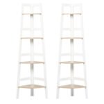 Hawaii 4 Tier Corner Ladder Shelves (Set of 2)