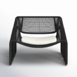 Heidi Wicker Outdoor Armless Lounge Chair with Cushion