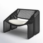 Heidi Wicker Outdoor Armless Lounge Chair with Cushion - Image 3