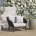 Izola Modern Indoor Outdoor Club Chair in Eucalyptus Wood - Image 2