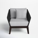 Izola Modern Indoor Outdoor Club Chair in Eucalyptus Wood