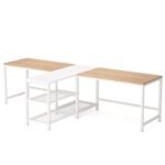 Two Person Desk, 94.5? Double Computer Desk with Shelves - Image 9