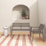 June 47.25'' Metal Outdoor Loveseat (Set of 2) - Image 2