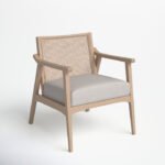 Lavanda Wood Outdoor Armless Lounge Chair with Cushion - Image 2