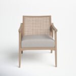 Lavanda Wood Outdoor Armless Lounge Chair with Cushion