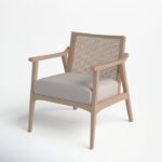 Lavanda Wood Outdoor Armless Lounge Chair with Cushion - Image 3