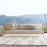 Leo 87.4" Wide Outdoor Rectangle Patio Sofa with Cushions - Image 2