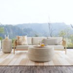 Leo 87.4" Wide Outdoor Rectangle Patio Sofa with Cushions - Image 3