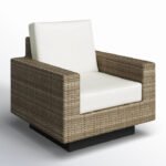 Nadine Wicker Outdoor Lounge Chair with Sunbrella Cushions - Image 2