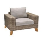 Napoli Wicker Outdoor Armless Lounge Chair with Cushion - Image 3