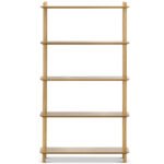Natural Harper 5 Tier Wooden Bookshelf