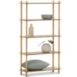 Natural Harper 5 Tier Wooden Bookshelf - Image 2