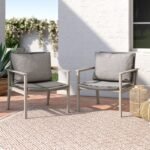 Outdoor Armless Lounge Chair with Cushion (Set of 2) - Image 2