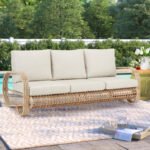 Pietra 78" Wide Outdoor Patio Sofa with Cushions