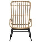 Rattan Dining Chair Patio Rattan Wicker Chair with Armrest Poly Rattan - Image 2