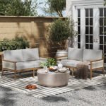 Rydell 55'' Wide Outdoor Reversible Patio Sofa with Cushions - Image 3