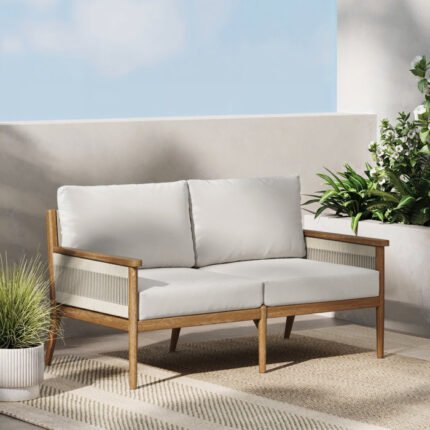 Rydell 55'' Wide Outdoor Reversible Patio Sofa with Cushions