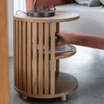 Henley Round Wooden Bedside Table - Image 2