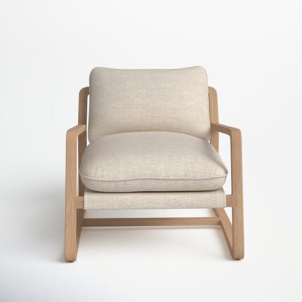Shea Teak Outdoor Armless Lounge Chair with Cushion